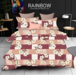 Cotton Floral Print Rainbow Double Bed Sheet Set - Image 3