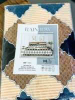 Cotton Floral Print Rainbow Double Bed Sheet Set - Image 4