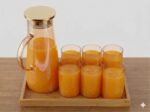 Glass Pitcher + 6 Glass Set with Bamboo Tray - Image 4
