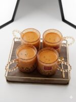 Amber Textured Glass Mug with Beaded Handle - Image 2