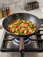 Premium Carbon Steel Wok with Wooden Handle - Image 2