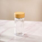 Bamboo Spice Rack with 6 Glass Jars - Image 3