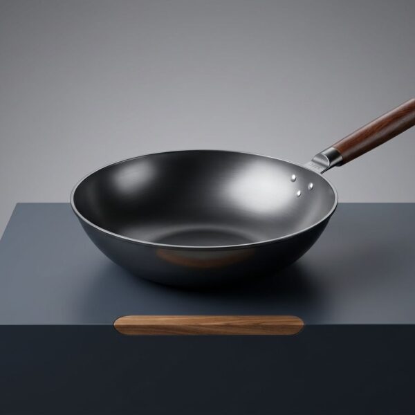 Premium Carbon Steel Wok with Wooden Handle