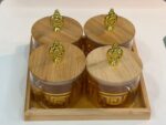 4-Piece Glass Jar Set with Bamboo Tray - Image 6