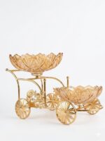 Gold Cart Shape Dry Fruit Stand - Image 5