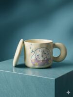 Kawaii Ceramic Mug with Lid - Image 4