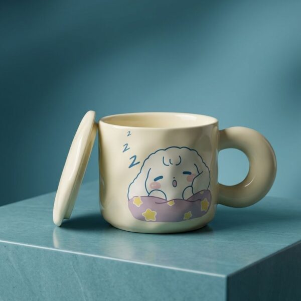 Kawaii Ceramic Mug with Lid