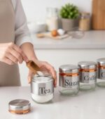 Glass Canister Set for Tea, Coffee, and Sugar - Image 5