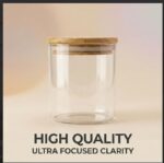 Round Glass Storage Jar with Bamboo Lid (small size) - Image 3
