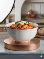 White & Copper Rim Bowl - Image 2