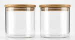 Round Glass Storage Jar with Bamboo Lid (small size) - Image 6