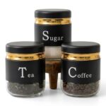 3 Pcs Glass Storage Jars for Sugar Coffee Tea