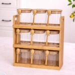 Glass Spice Jars with Bamboo Rack - Image 6
