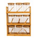 Glass Spice Jars with Bamboo Rack - Image 5