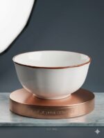 White & Copper Rim Bowl - Image 3