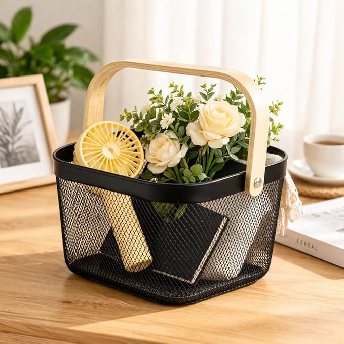 716Opu2VMML._SX679_ Fruit Basket Bin with Bamboo Handle - Image 1