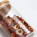 Round Glass Storage Jar with Bamboo Lid  (medium size) - Image 5