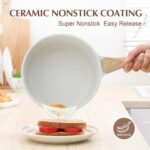Nonstick Small Sauce Pan with Tempered Glass Lid & Wooden Handle - Image 3