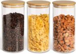 Round Glass Storage Jar with Bamboo Lid  (medium size) - Image 2