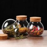 Round glass jars with cork lid - Image 2