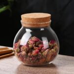 Round glass jars with cork lid - Image 5