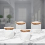 Square Glass Storage Jar with Wooden Lid - Image 3