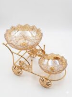 Gold Cart Shape Dry Fruit Stand - Image 4