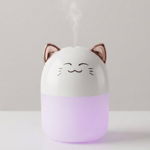 Cat Face Mist Humidifier - White & pink