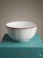 White & Copper Rim Bowl - Image 4