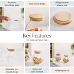 3-Piece Round Glass Jar Set with Bamboo Lid - Image 2
