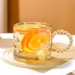 Crystal Handle Glass Coffee Cup