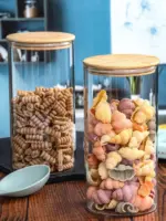 Round Glass Storage Jar with Bamboo Lid ( Large size ) - Image 4