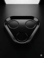 3-Piece Black Melamine Condiment Set with Tray & Spoons (Black & White) - Image 2