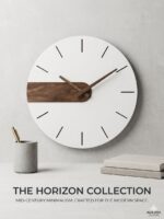 Minimal Wood & White Wall Clock