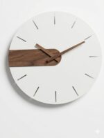 Minimal Wood & White Wall Clock - Image 3