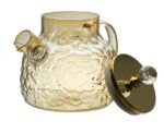 Luxury Amber Glass Jug with Crystal Knob - Image 2