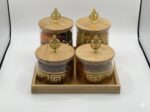4-Piece Glass Jar Set with Bamboo Tray - Image 2