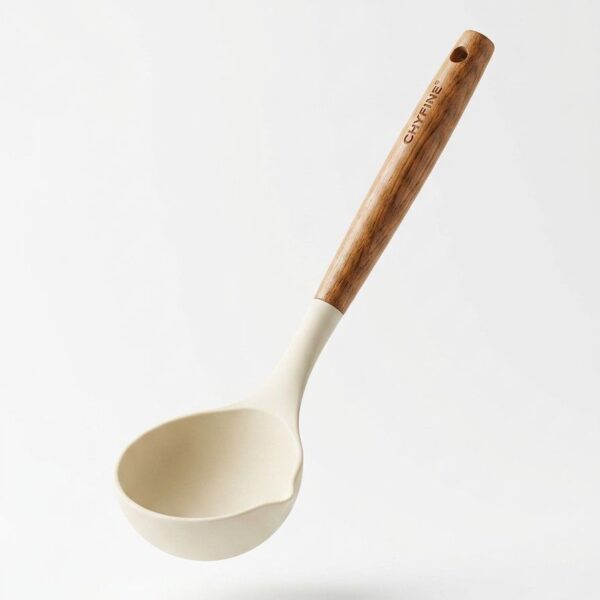 Silicone Ladle with Wooden Handle