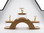 3-Piece Glass Jar Set with Bamboo Stand