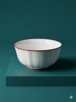 White & Copper Rim Bowl - Image 5