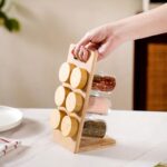Bamboo Spice Rack with 6 Glass Jars - Image 5