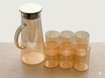 Glass Pitcher + 6 Glass Set with Bamboo Tray - Image 2