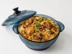 Smoked Blue Glass Casserole Dish with Lid - Image 4