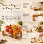 Premium Glass Fruit Bowl with Natural Bamboo Stand - Image 5