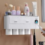 Toothpaste Dispenser with Toothbrush Holders
