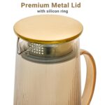 Elegant Amber Tinted Glass Carafe Set - Image 3