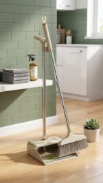 Broom and Dustpan Set with Long Handle