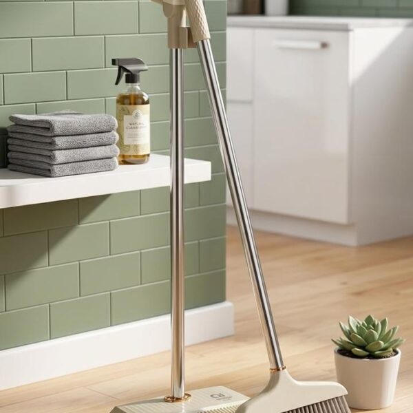 Broom and Dustpan Set with Long Handle