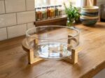 Premium Glass Fruit Bowl with Natural Bamboo Stand - Image 7