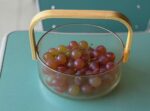 Glass Fruit Basket with Wooden Handle - Image 3
